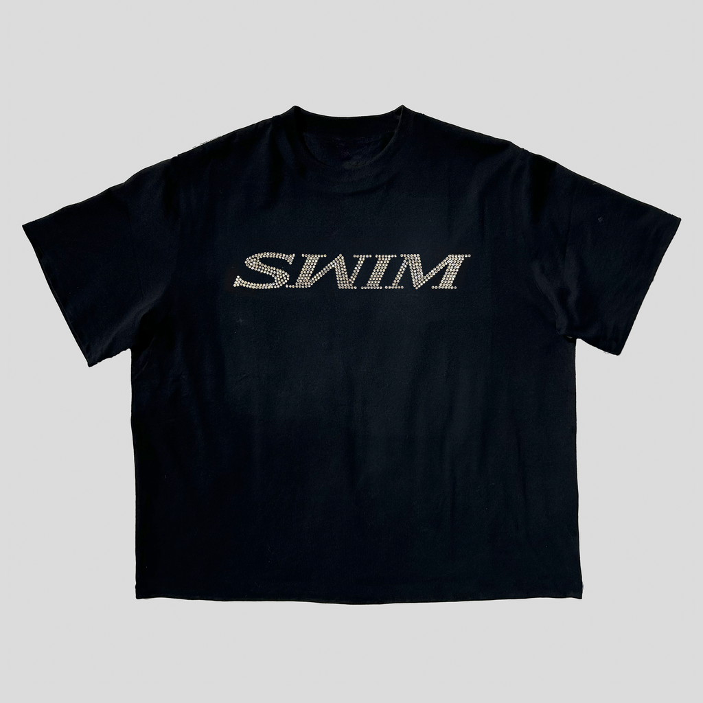 Black 'SWIM' Rhinestone Tee + Bonus 'Dear Friend' CD